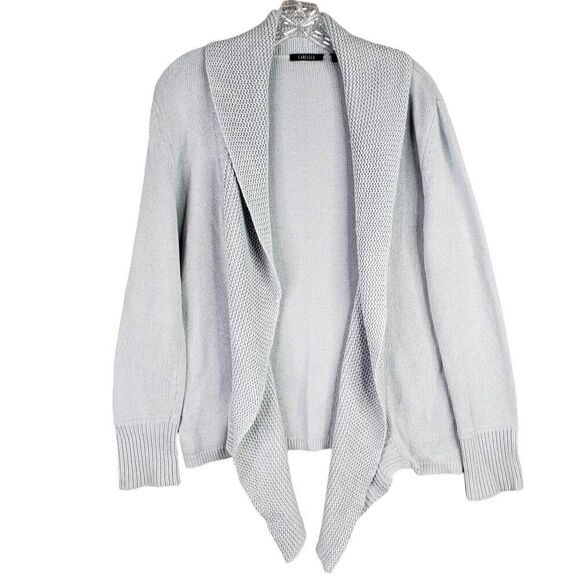 Carlisle Cardigan Blue Open Front Long Sleeve Sweater Womens Size Large - Picture 2 of 10